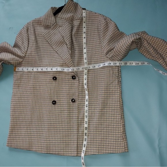 NWOT Mod Ref Recognition Pocketed Double Breasted Plaid Blazer - Picture 7 of 12